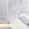 NICETOWN Voile Sheer White Ruffle Curtains, Rod Pocket 3 Layers