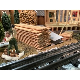O Scale Miniature Lumber Pile for Model Trains & Railroad Scenery