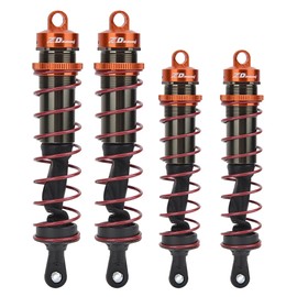 4pcs 1/8 RC Car Metal Oil Pressure Adjustable Front Shock Damper   Rear Shock Damper (Orange)