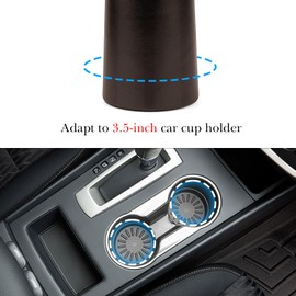 Car Cup Holder Sunglasses Holder Compatible with Extra Large Sunglasses, Plush Lined Vegan Leather Glasses Holder Stand, Car Sunglasses Easy Access Storage Cup, Scratch Protection, brown