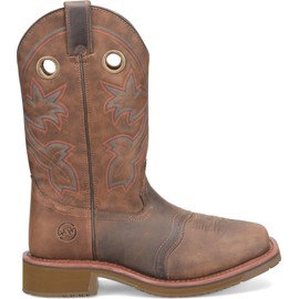 DOUBLE-H 13" Antonio Men's Western Boots - Composite Safety Toe, Earthquake Rust Leather, and Oil- and Slip-Resisting Aeroglide Outsole, EH Rated, Brown - 11.5 D