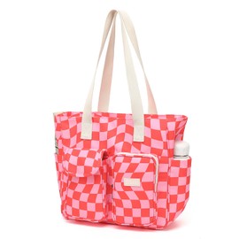 Laptop Tote Bag for Women 15.6 Inch Waterproof 16Pro Computer Bags Women Business Office Work Bag Briefcase (Pink Checker, 15 inch/15.6 inch)