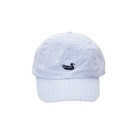 Southern Marsh, Seersucker Hat, Blue Stripe with Navy, One Size