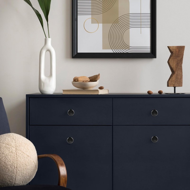 PTSBENCO 10PCS Black Knobs Round Cabinet Knob Chic Drawer Knobs