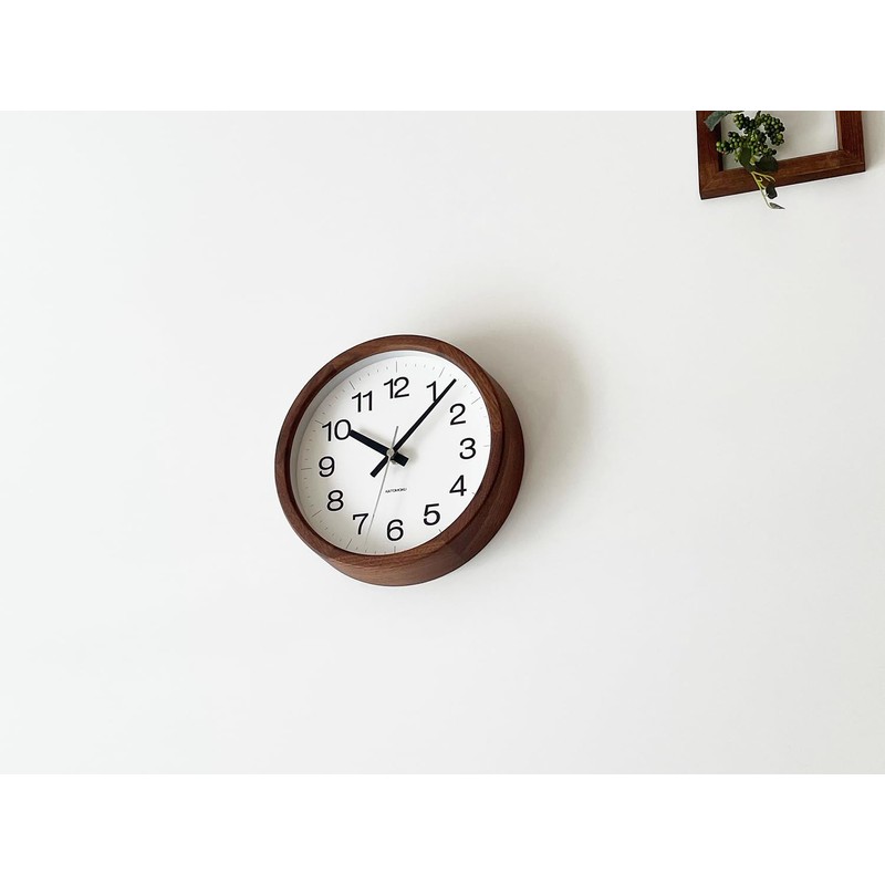 KATOMOKU Muku Clock 16 Walnut Radio Clock Continuous Second Hand