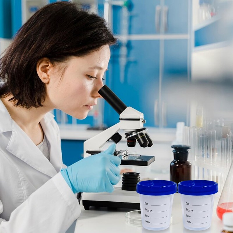 20 PCS 4oz/120ml Disposable Specimen Cups with Leak-Proof Screw-on Cap