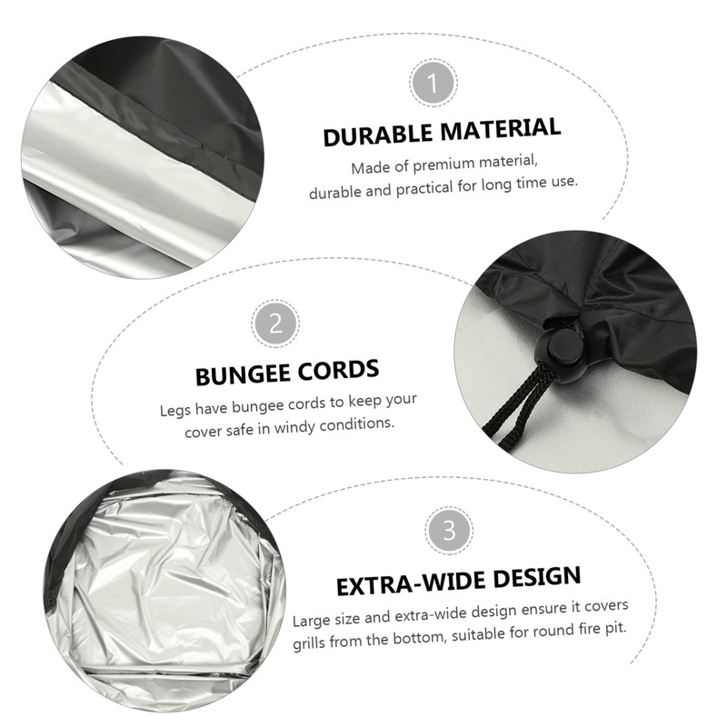 CAXUSD Portable Cover Round Outdoor Protector for Gas Grill and