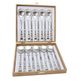 Golden Bell rainbow color laser cutlery set of 10 / 골든벨 무지개 컬러 레이저 수저 10벌 세트