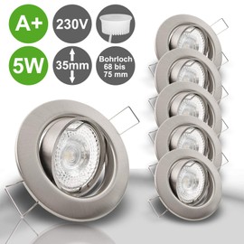 DECORA Recessed Ceiling Spotlight 230 V - Set Includes LED Module 5W Extra Flat 35 mm ET