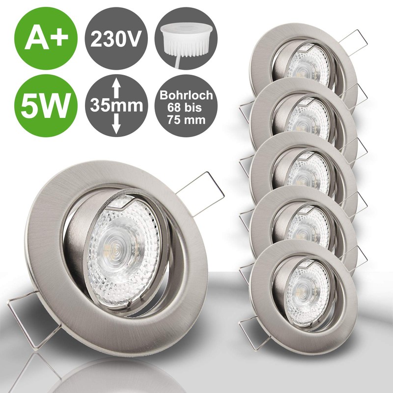 DECORA Recessed Ceiling Spotlight 230 V - Set Includes LED