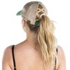 Funky Junque Criss Cross Hat Womens Baseball Cap Distressed Ponytail