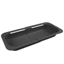 Fousenuk Extendable Strainer Basket Over the Sink, Black, Strainer for Sink (36-49 cm), Sink Filter Tray, Expandable Kitchen Strainer, Sink Strainer for Sinking, Draining and Defrosting