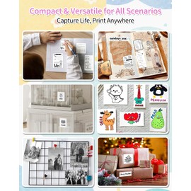iDPRT Sticker Printer, Portable Thermal Printer with 1 Roll Sticker Paper, Bluetooth Inkless Printer Mini Label Maker for Study, DIY, Notes, Mini Label Maker with Multiple Template in Free App, Pink