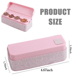 YGDMD Coin Holder for Car Change with Rhinestone Design,Stylish Change Holder for Car with 4 Compartment for Organizing and Sorting Coins,Bling Cars Coin Holders Changes Organizer (Silver)