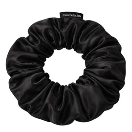Casa Della Silk Grande Mulberry Silk Scrunchies x3 – Large – Midnight Noir