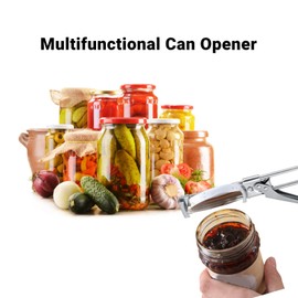 Jar Opener Stainless Steel Manual Adjustable Can Opener Bottle Lids Off Cover Remover Tin Gripper Easily Opens Kitchen Supplies for Home, Restaurant, and Bar Use