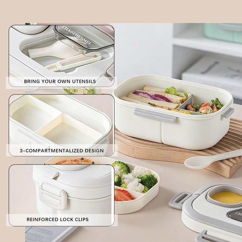 Adult Bento Lunch Box Set with Insulated Lunch Bag –