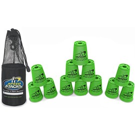 Speed Stacks Set of 12 Competition 4" Metallic Green Cups with Carrying Bag