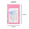 120 Pcs Resealable Bags Clear Holographic Foil Pouch bags for