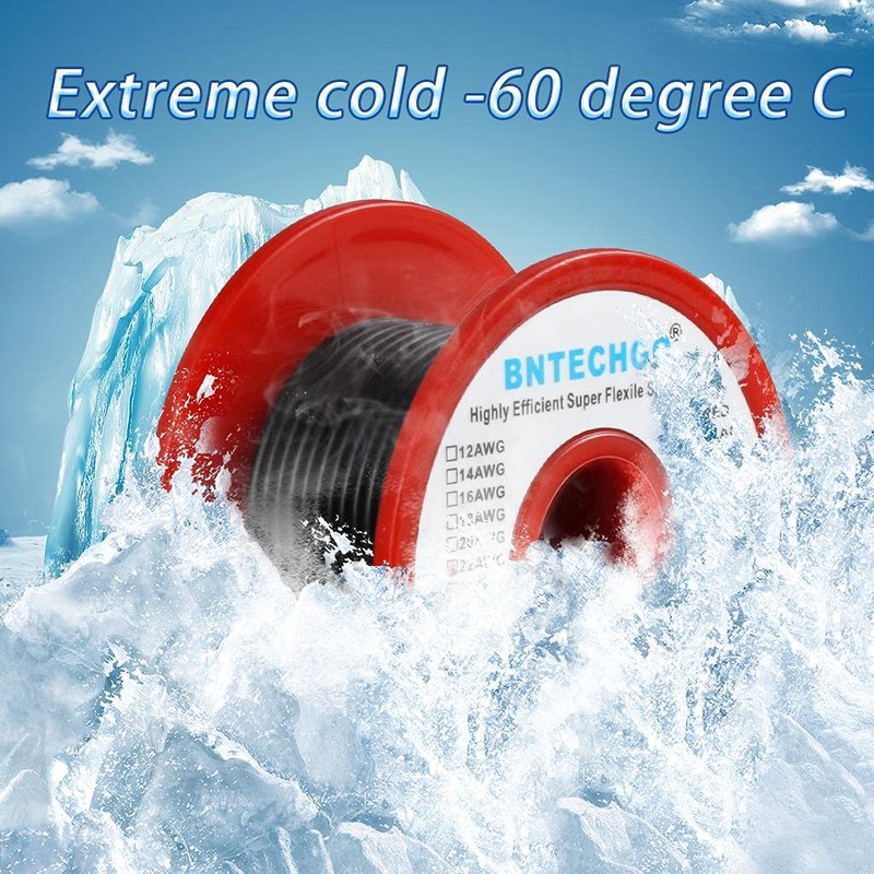 BNTECHGO 22 Gauge Silicone Wire Spool 50 ft Black Flexible