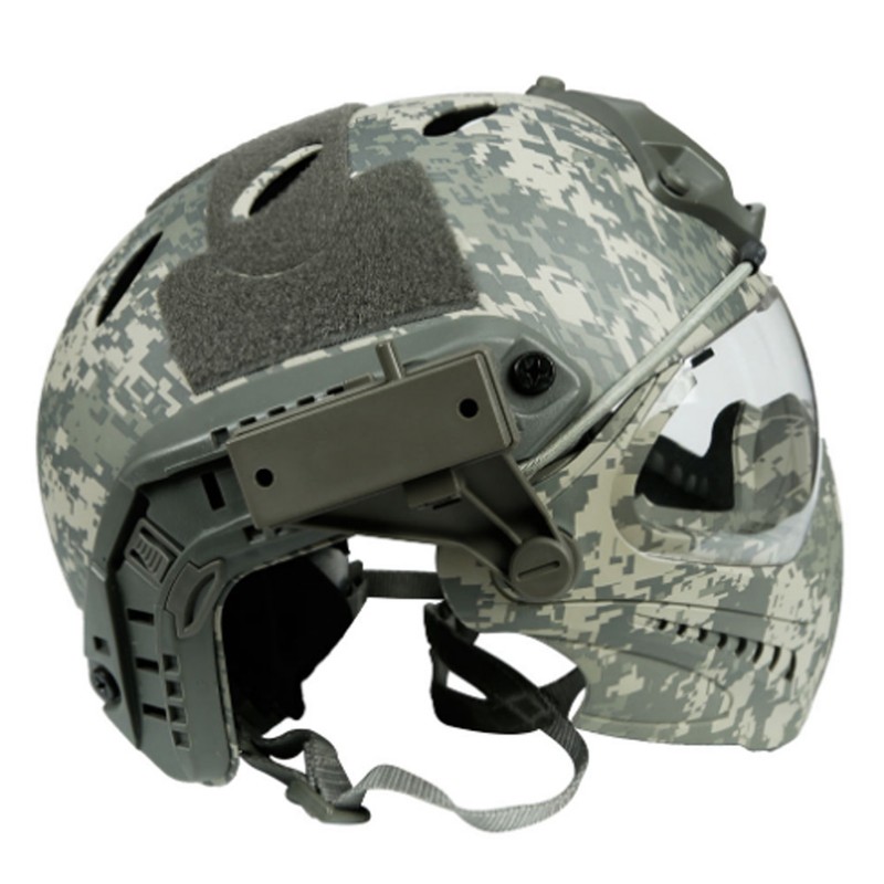 Camouflage Simple Assemble Disassembly Integrated Protection Tactics Helmet with Face