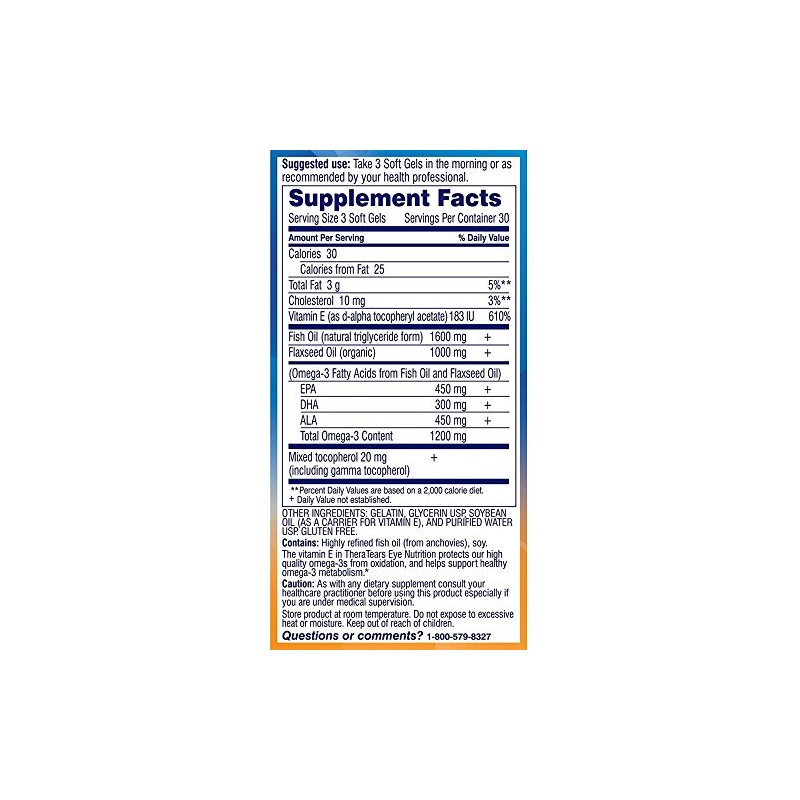 Theratears Nutrition Omega-3 Supplement 90 Capsules