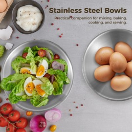 Homaisson 8 PCS Stainless Steel Mixing Bowls, kitchen mixing bowls, Large Mixing Bowls Kitchen Mixing Bowl Nesting Whisking Bowls for Home Kitchen,Baking,Cooking,Serving