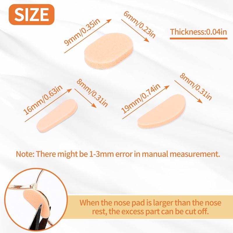 24 Pairs Soft Foam Nose Pads Cushion Self Adhesive Nose