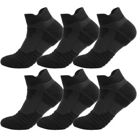 Amtop Athletic Ankle Socks, Breathable, Antibacterial, Odor Resistant, Absorbent, Quick-Dry, Non-Slip, Unisex, Compression Wear, Outdoor, US Men’s Shoe Sizes 6–10, Women’s Sizes 7–11, Pack of 6 Pairs,
