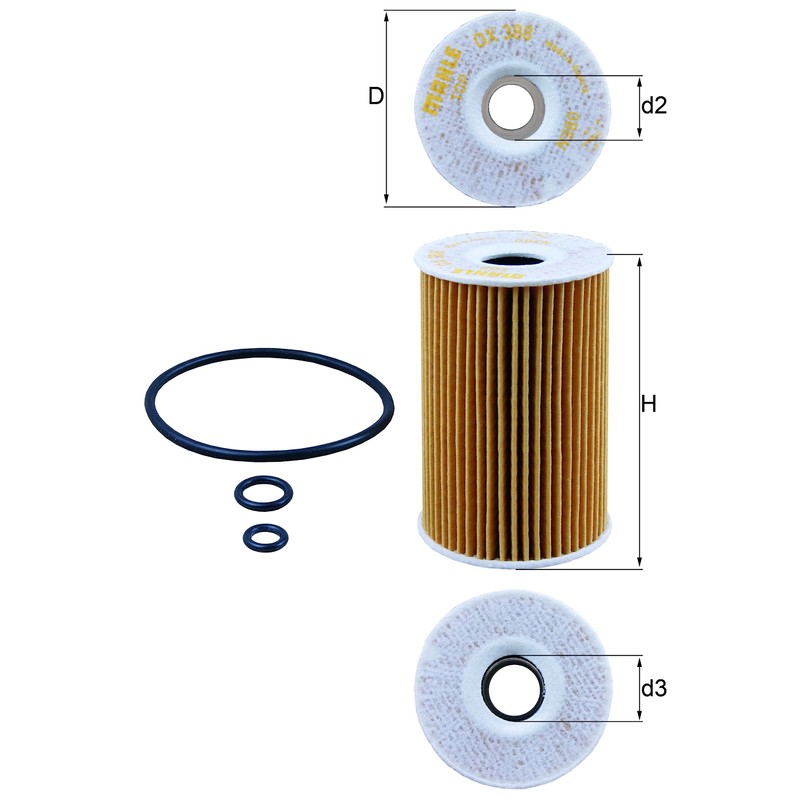 MAHLE OX 388D Oil Filter - Oil Filter with Gasket