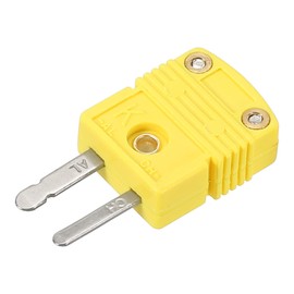 sourcing map Mini K Type Thermocouple Wire Connectors Male Plug Adapter High Temperature 220°C(428°F) for Thermocouple Sensor Probe Yellow