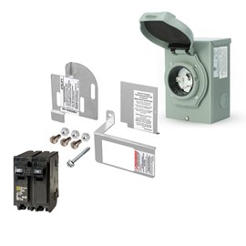 Owl Safety Supply 8000-13000 Watt Generator Interlock Kit w/ Inlet Box for Square D Homeline Panel