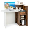 SILKYDRY Reception Desk, Small Retail Checkout Counter with Lockable Drawer