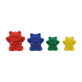 EAI Education Bear Counters: 3 Sizes: 4 Colors - Set of 96 in a jar
