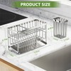 Cisily Silver 2-Tier Kitchen Sink Caddy Organzier Rack with Flexible