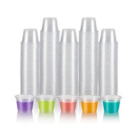 400 Count-1oz Plastic Shot Glasses Mini Disposable Cups Perfect Container for Jello Shots, Condiments, Tasting, Sauce, Dipping, Samples