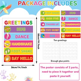QOUBAI Colorful Classroom Greetings Poster Decor, Classroom Rules Greeting Choice Posters for Educational, Preschool Elementary Teachers Must Haves, Back to School Bulletin Board Welcome Supplies