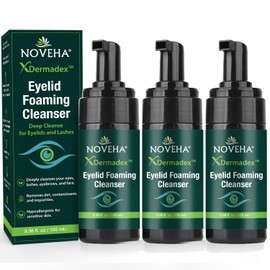 NOVEHA Espuma Limpiadora De Párpados Demodex  Fórmula Extrafuerte Con Aceite De Árbol De Té  Limpiador Facial Diario Para Pestañas, Demodex,...       