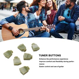 6Pcs Guitar Tuning Peg Buttons Machine Heads Buttons Plastic Tuner Buttons Replacement for Acoustic Electric Guitar