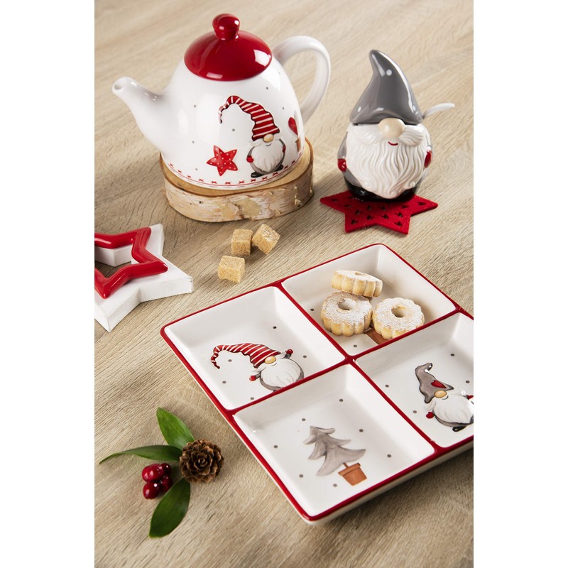 Excelsa Gnomo Christmas Ceramic Sugar Bowl