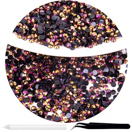 RODAKY 4000Pcs Resin Rhinestones，3MM Rose Gold AB Round Flatback Jelly Rhinestones for Crafts DIY Crystal Gems Shiny Diamond for Nails Design Rhinestones Bulk Tumblers Face Makeup Clothes Shoes