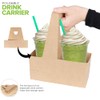 Cup Carrier Holder 2 Cups Kraft cardboard carrying tray for