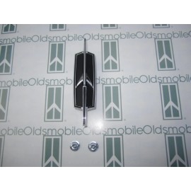 NORS 1972 Olds Cutlass & 442 Rocket Center Grill Panel Emblem with Hardware. Black