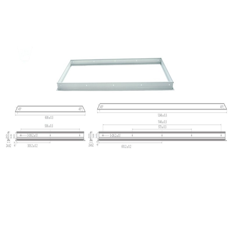 LUXRITE 2x4FT LED Panel Flange Kit, Aluminium Frame, Fits with