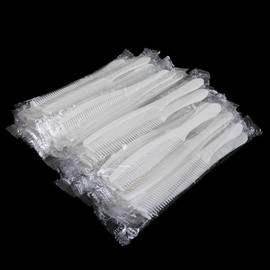 Disposable Combs Bulk, Individually Wrapped for Hotel, Airbnb, Homeless (Pack of 50, White)