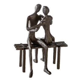 'Casablanca 74566 Design Sculpture Figurine "Favourite Place – People on a bench – Burnished Iron 13 x 11 x 10 cm