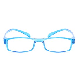 Calabria 762 Around the Neck Hanging Reading Glasses +4.00 Blue Mens Womens Lightweight Durable Trendy Readers Long Temples