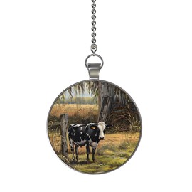 Gotham Decor Barnyard Cow Single Ceiling Fan and Light Pull Chain Pendant/Fan Pull/Cow Fan Pull