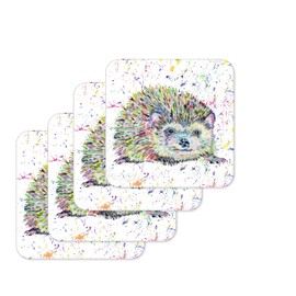 Coaster Hedgehog British Wildlife Animals Coasters Watercolour Art Gift Work Office Dining Tea coffee (4)