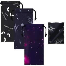 Aatacas Soft Eyeglass Pouch 3 Pack - Microfiber Screen Cleaning Bag Pouch for Glasses (3 PACK#NEW E)